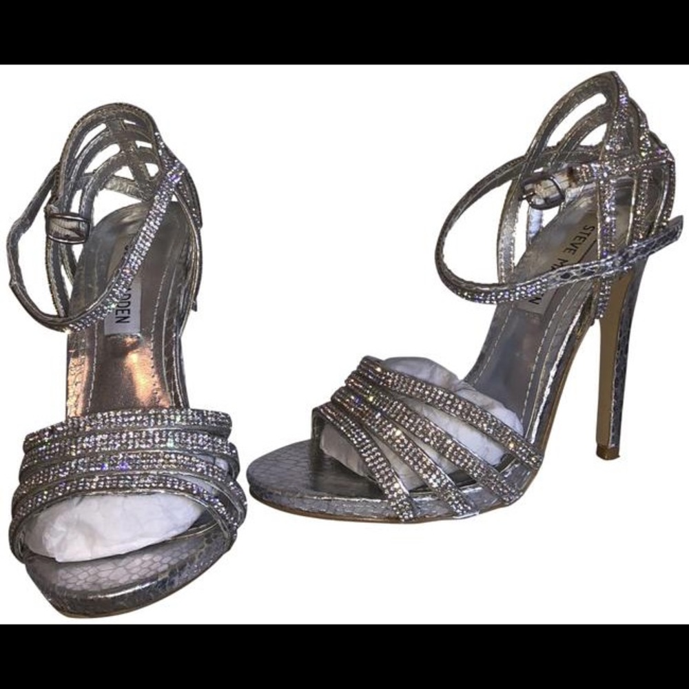 Steve Madden Silver Cagged Formal Shoes